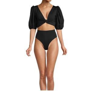 Maygel Coronel Gallega Puff-Sleeve Swimsuit